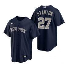 Men's Nike New York Yankees #27 Giancarlo Stanton Navy Alternate Stitched Baseball Jersey