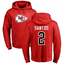 NFL Nike Kansas City Chiefs #2 Cairo Santos Red Name & Number Logo Pullover Hoodie