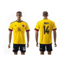 Colombia #14 Mojica Home Soccer Country Jersey