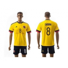 Colombia #8 Cardona Home Soccer Country Jersey