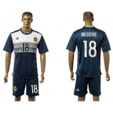 Sweden #18 Milosevic Away Soccer Country Jersey