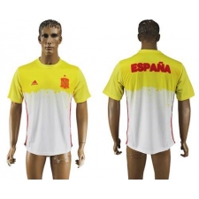 Spain Blank White Training Soccer Country Jersey