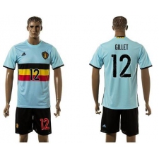 Belgium #12 Gillet Away Soccer Country Jersey