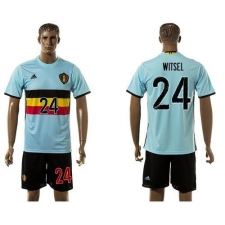 Belgium #24 Witsel Away Soccer Country Jersey