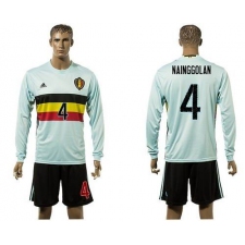 Belgium #4 Nainggolan Away Long Sleeves Soccer Country Jersey