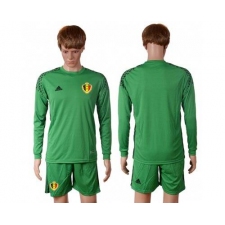Belgium Blank Green Goalkeeper Long Sleeves Soccer Country Jersey