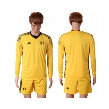 Belgium Blank Yellow Goalkeeper Long Sleeves Soccer Country Jersey