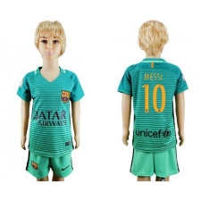 Barcelona #10 Messi Sec Away Kid Soccer Club Jersey