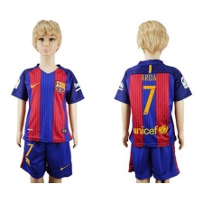 Barcelona #7 Arda Home Kid Soccer Club Jersey