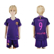 Barcelona #9 Suarez Away Kid Soccer Club Jersey
