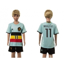 Belgium #11 Mirallas Away Kid Soccer Country Jersey