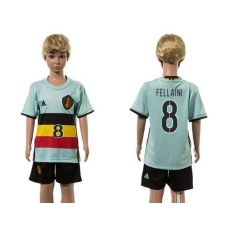 Belgium #8 Fellaini Away Kid Soccer Country Jersey