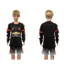 Manchester United Blank SEC Away Long Sleeves Kid Soccer Club Jersey