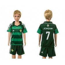 Real Betis #7 Joaquin Away Kid Soccer Club Jersey