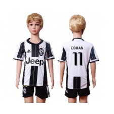 Juventus #11 Coman Home Kid Soccer Club Jersey