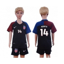 USA #14 Acosta Away Kid Soccer Country Jersey