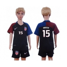 USA #15 Orozco Away Kid Soccer Country Jersey