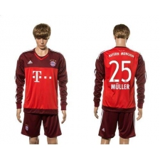 Bayern Munchen #25 Muller Goalkeeper Long Sleeves Soccer Club Jersey