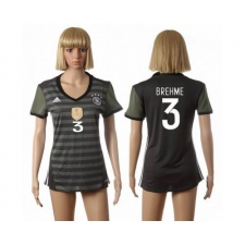 Women's Germany #3 Brehme Away Soccer Country Jersey