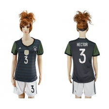 Women's Germany #3 Hector Away Soccer Country Jersey