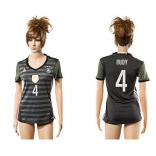 Women's Germany #4 Rudy Away Soccer Country Jersey