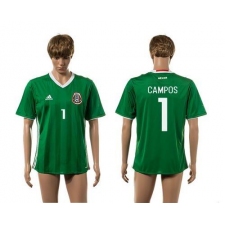 Mexico #1 Campos Green Home Soccer Country Jersey