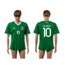 Mexico #10 Blanco Green Home Soccer Country Jersey