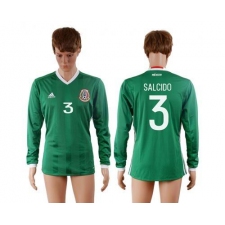Mexico #3 Salcido Home Long Sleeves Soccer Country Jersey