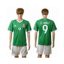 Mexico #9 R.Jimenez Green Home Soccer Country Jersey