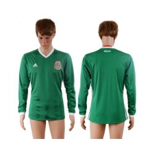 Mexico Blank Home Long Sleeves Soccer Country Jersey