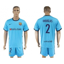Barcelona #2 Douglas Away Soccer Club Jersey