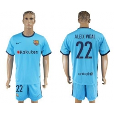 Barcelona #22 Aleix Vidal Away Soccer Club Jersey