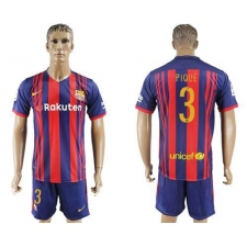 Barcelona #3 Pique Home Soccer Club Jersey