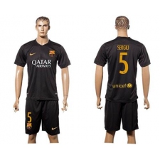 Barcelona #5 Sergio Black Soccer Club Jersey