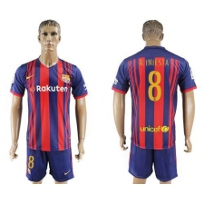 Barcelona #8 A.Iniesta Home Soccer Club Jersey