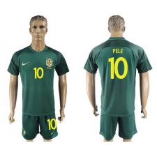 Brazil #10 Pele Away Soccer Country Jersey