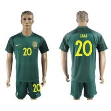 Brazil #20 Lima Away Soccer Country Jersey