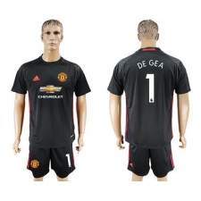 Manchester United #1 De Gea Black Goalkeeper Soccer Club Jersey