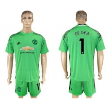 Manchester United #1 De Gea Green Goalkeeper Soccer Club Jersey