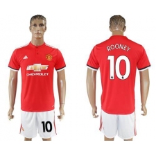 Manchester United #10 Rooney Red Home Soccer Club Jersey