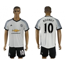 Manchester United #10 Rooney White Soccer Club Jersey