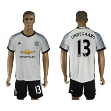 Manchester United #13 Lindegaard White Soccer Club Jersey