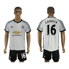 Manchester United #16 Carrick White Soccer Club Jersey
