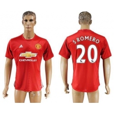 Manchester United #20 Sromero Red Home Soccer Club Jersey