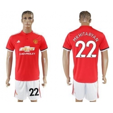 Manchester United #22 Mkhitaryan Red Home Soccer Club Jersey