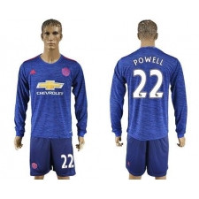 Manchester United #22 Powell Away Long Sleeves Soccer Club Jersey