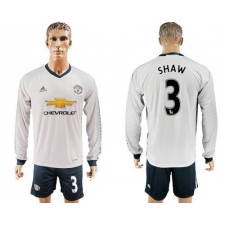 Manchester United #3 Shaw Sec Away Long Sleeves Soccer Club Jersey