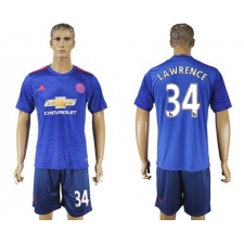 Manchester United #34 Lawrence Away Soccer Club Jersey