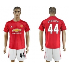 Manchester United #44 Pereira Red Home Soccer Club Jersey
