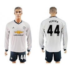 Manchester United #44 Pereira Sec Away Long Sleeves Soccer Club Jersey